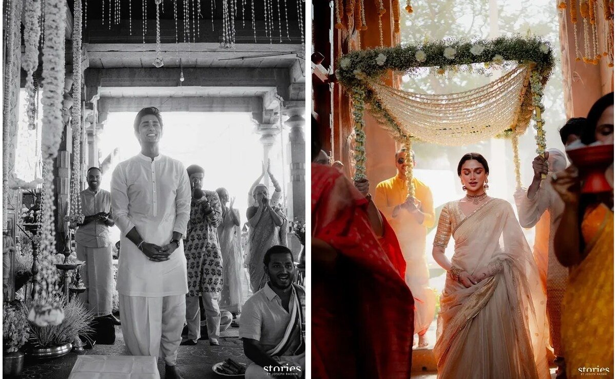 In Pics: Aditi Rao Hydari Walks Down The Aisle, Siddharth Smiles