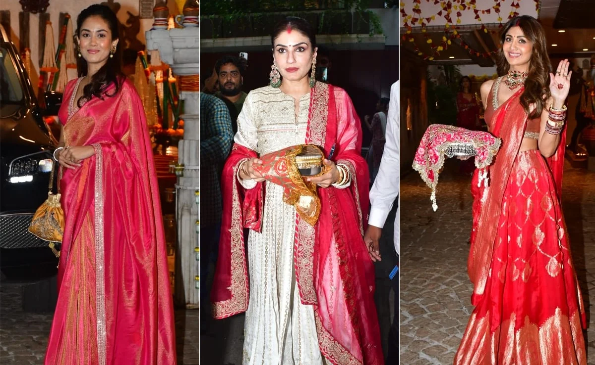 Karwa Chauth 2024: Shilpa Shetty, Raveena Tandon, Mira Rajput Arrive At Sunita Kapoor’s House To Perform Rituals