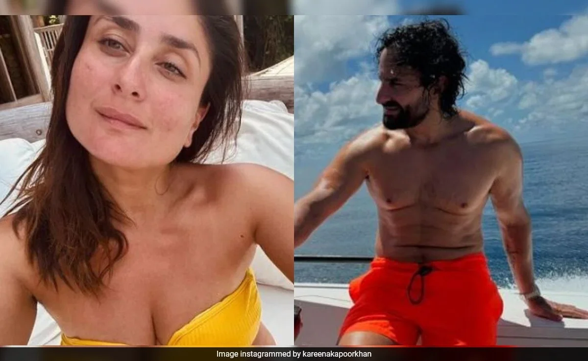 Just Kareena Kapoor On The Beach In Swimsuits. Bonus – Shirtless Saif Ali Khan