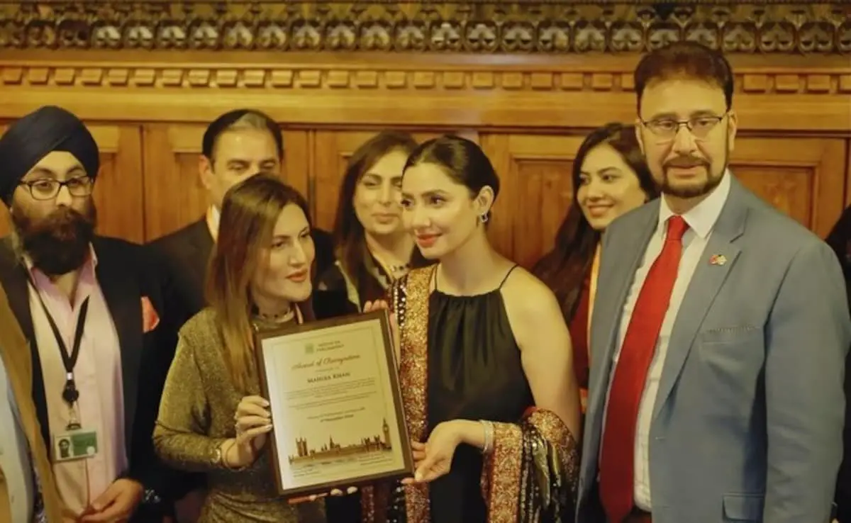 UK Parliament Honours Mahira Khan With Award of Recognition