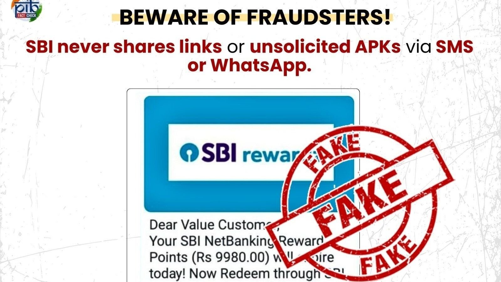 PIB fact checks SBI rewards scam, warns ’never click unknown links, files’. Check details here | Mint