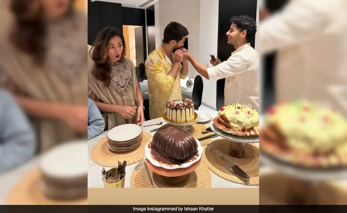 Watch: Ishaan Khatter Feeds Birthday Cake To Brother Shahid Kapoor. Bonus – Mira Rajput’s Epic Expression